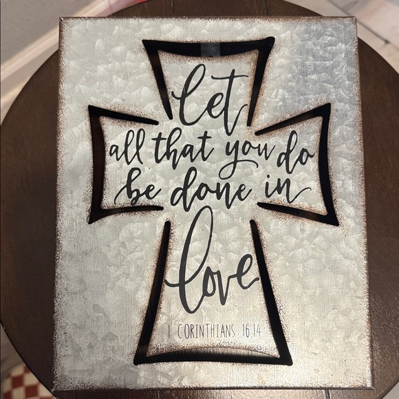 Hobby Lobby Inspirational Cross Wall Art - Black and Gray - Picture 1 of 3